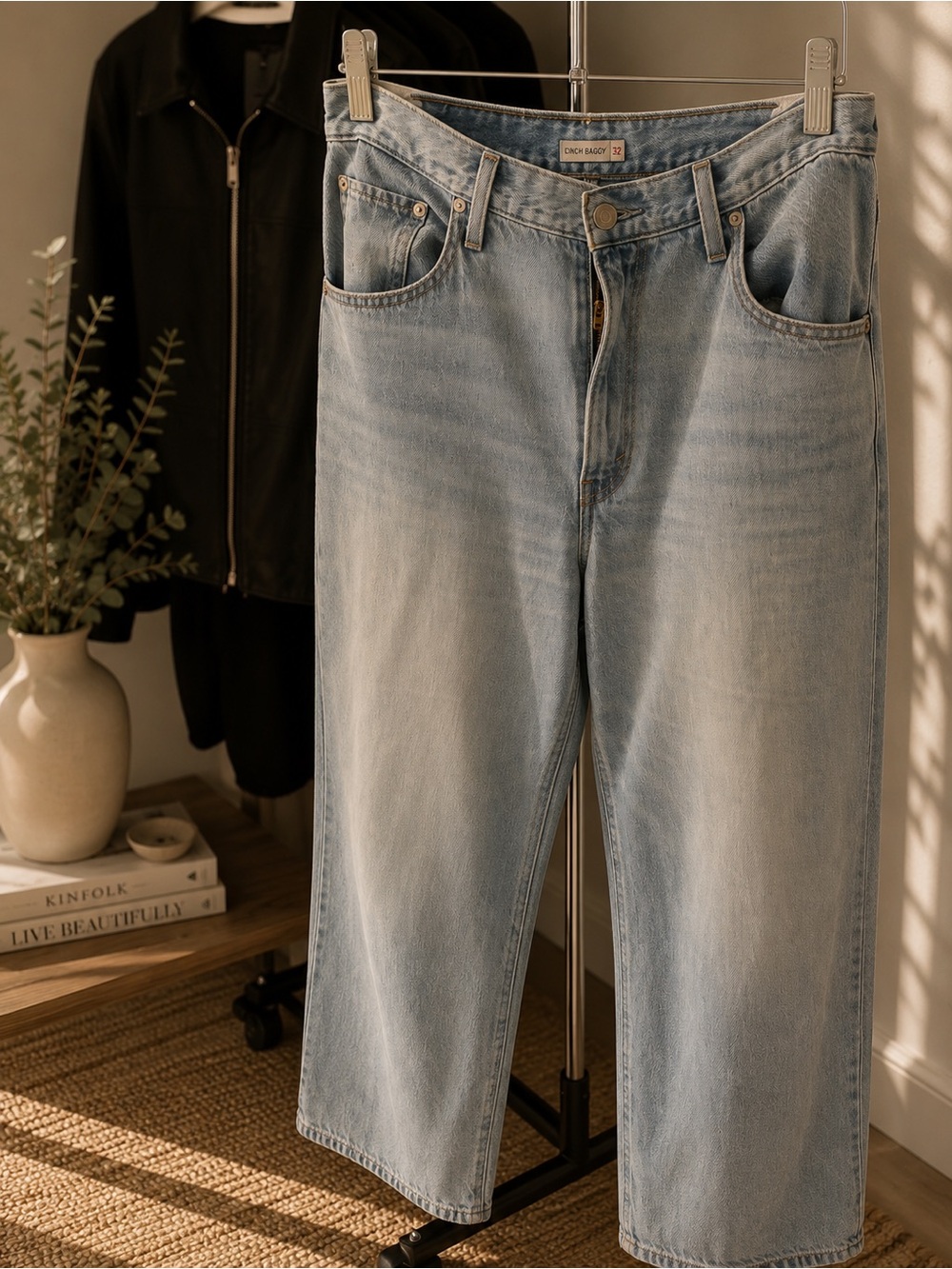 Levi's women’s Cinch Baggy 32 Light Wash Jeans - Picture 2 of 5